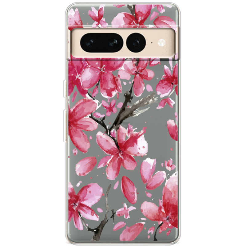 Прозрачный чехол BoxFace Google Pixel 7 Pro Pink Magnolia