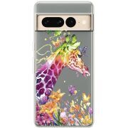 Прозрачный чехол BoxFace Google Pixel 7 Pro Colorful Giraffe