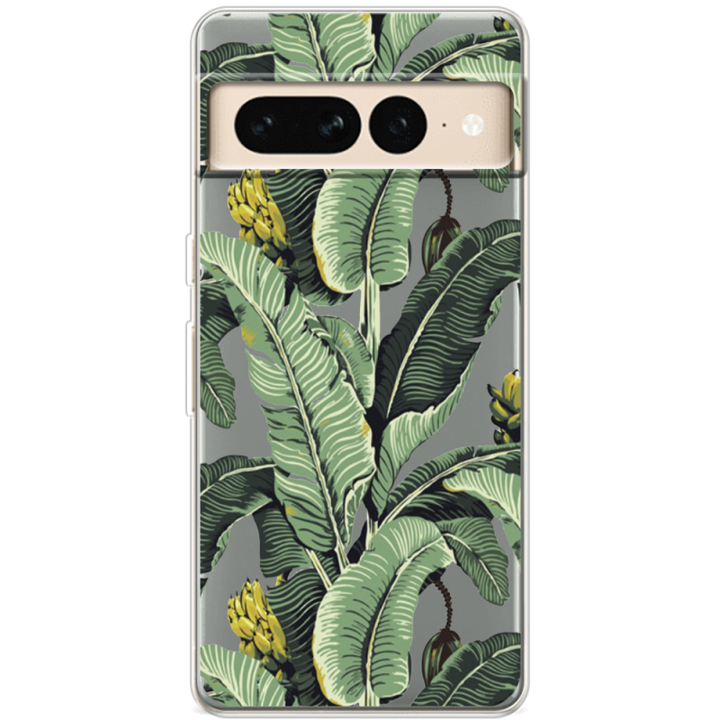 Прозрачный чехол BoxFace Google Pixel 7 Pro Banana Leaves