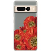 Прозрачный чехол BoxFace Google Pixel 7 Pro Red Poppies