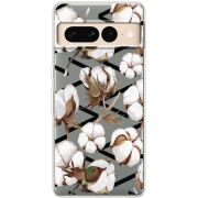 Прозрачный чехол BoxFace Google Pixel 7 Pro Cotton flowers