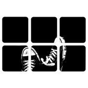 Магнитные фотопазлы 50 на 50 набор 6 штук Black Sneakers