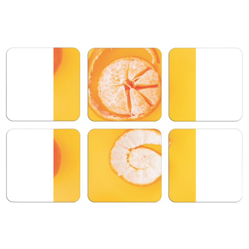 Магнитные фотопазлы 50 на 50 набор 6 штук Yellow Mandarins