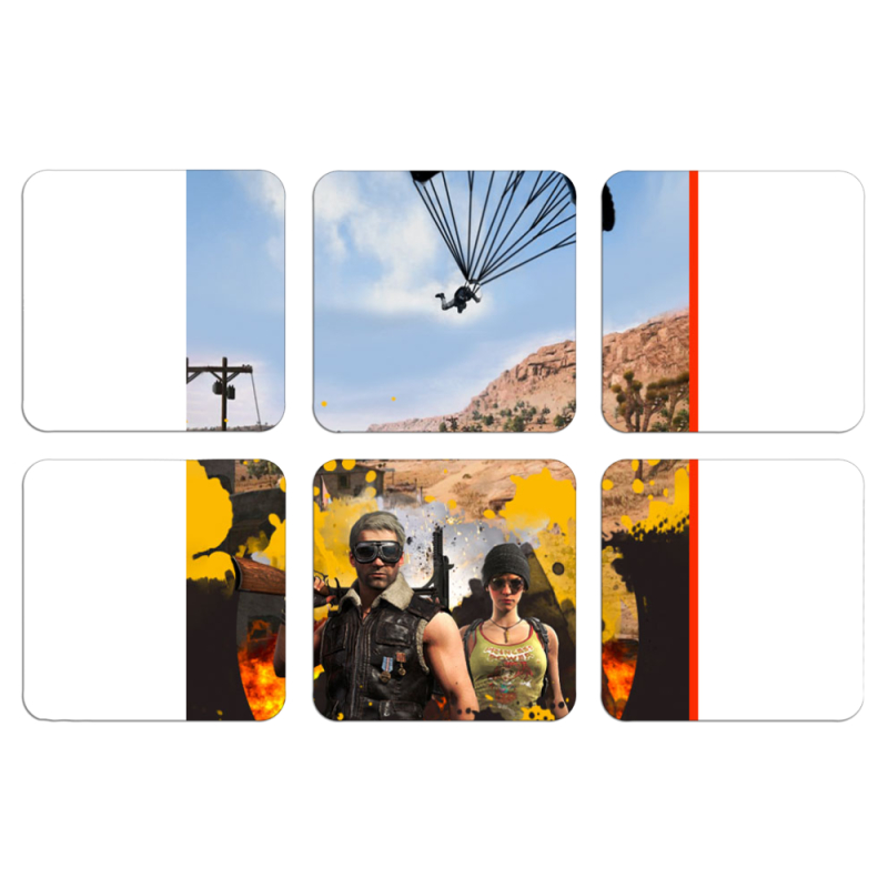 Магнитные фотопазлы 50 на 50 набор 6 штук Pubg parachute