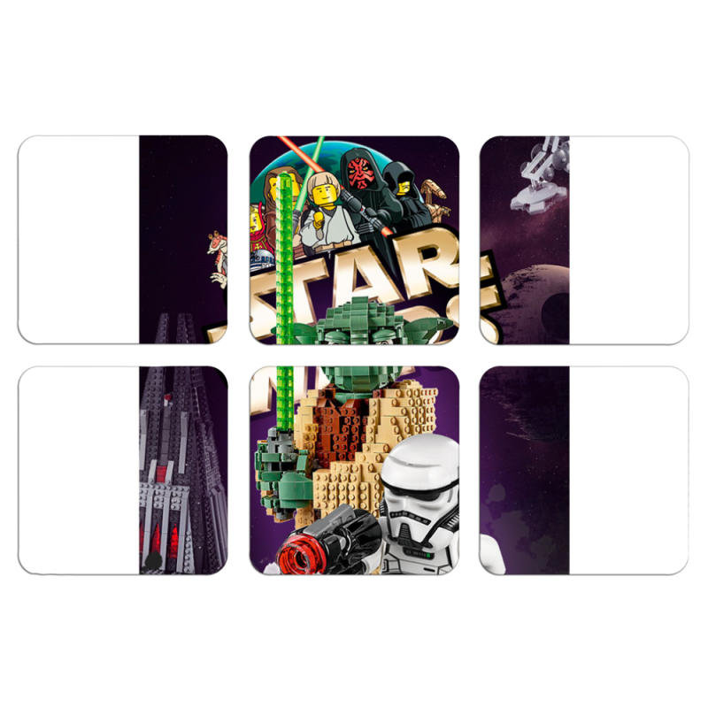 Магнитные фотопазлы 50 на 50 набор 6 штук Lego StarWars