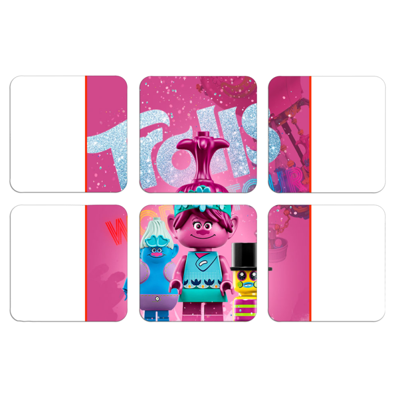Магнитные фотопазлы 50 на 50 набор 6 штук Lego Trolls