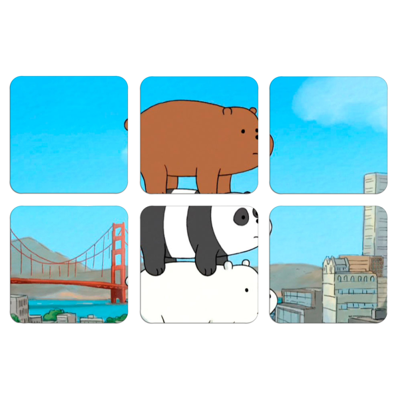 Магнитные фотопазлы 50 на 50 набор 6 штук 