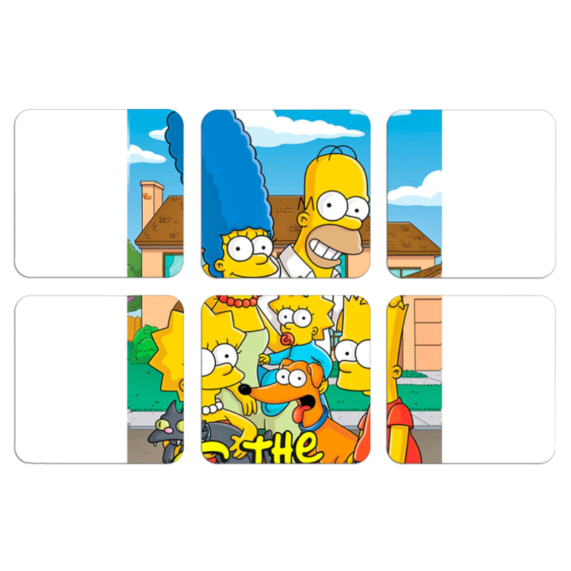 Магнитные фотопазлы 50 на 50 набор 6 штук The Simpsons