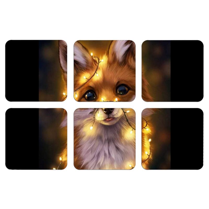 Магнитные фотопазлы 50 на 50 набор 6 штук Різдвяна лисичка