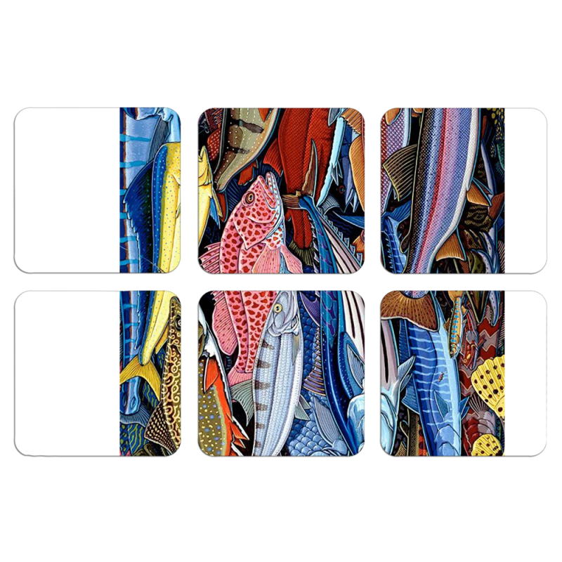 Магнитные фотопазлы 50 на 50 набор 6 штук Sea Fish