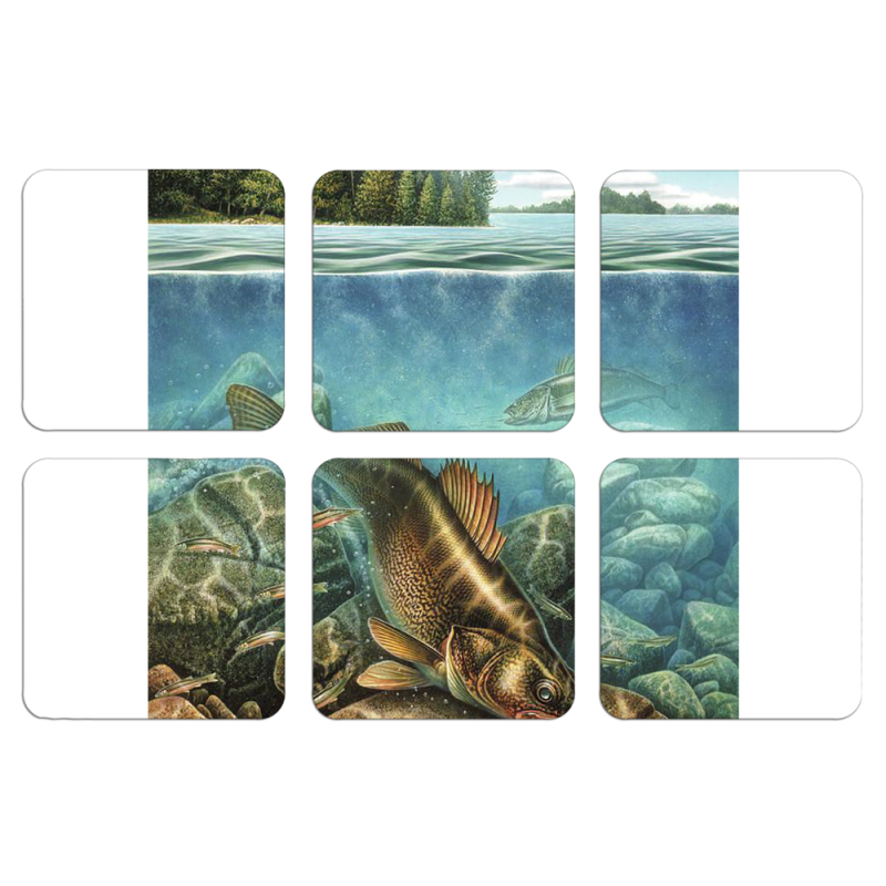 Магнитные фотопазлы 50 на 50 набор 6 штук Freshwater Lakes