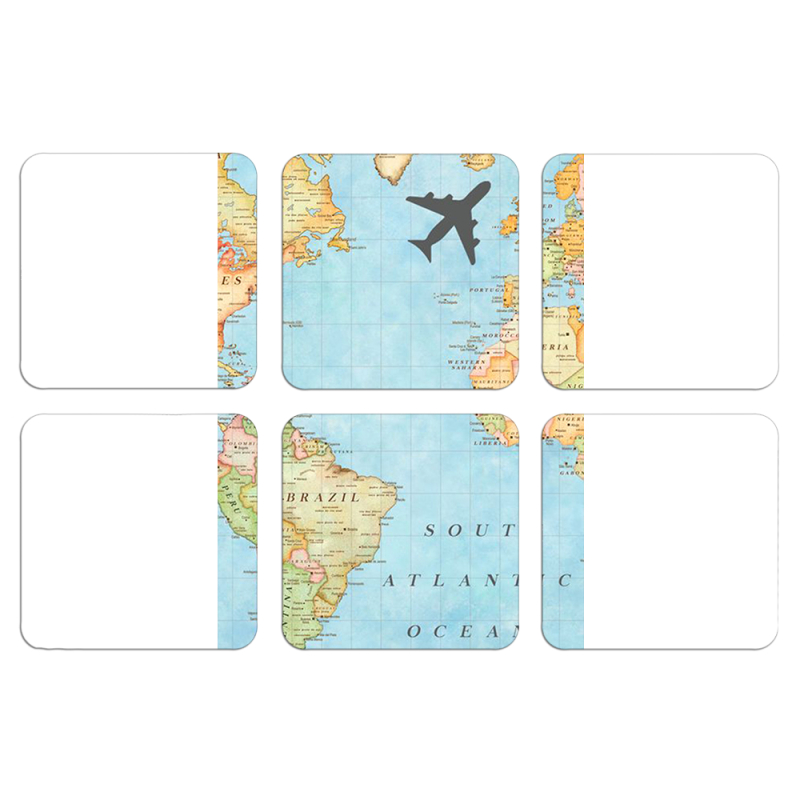 Магнитные фотопазлы 50 на 50 набор 6 штук Карта