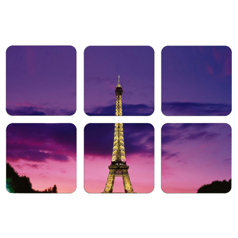 Магнитные фотопазлы 50 на 50 набор 6 штук Полночь в Париже