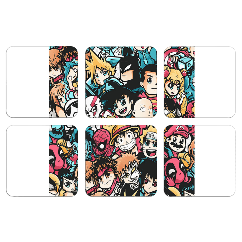 Магнитные фотопазлы 50 на 50 набор 6 штук Anime Stickers