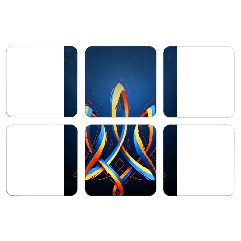 Магнитные фотопазлы 50 на 50 набор 6 штук Ukrainian Emblem