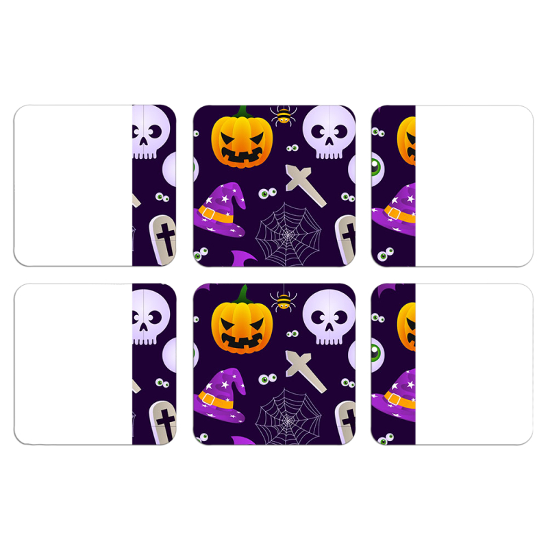 Магнитные фотопазлы 50 на 50 набор 6 штук Halloween Purple Mood