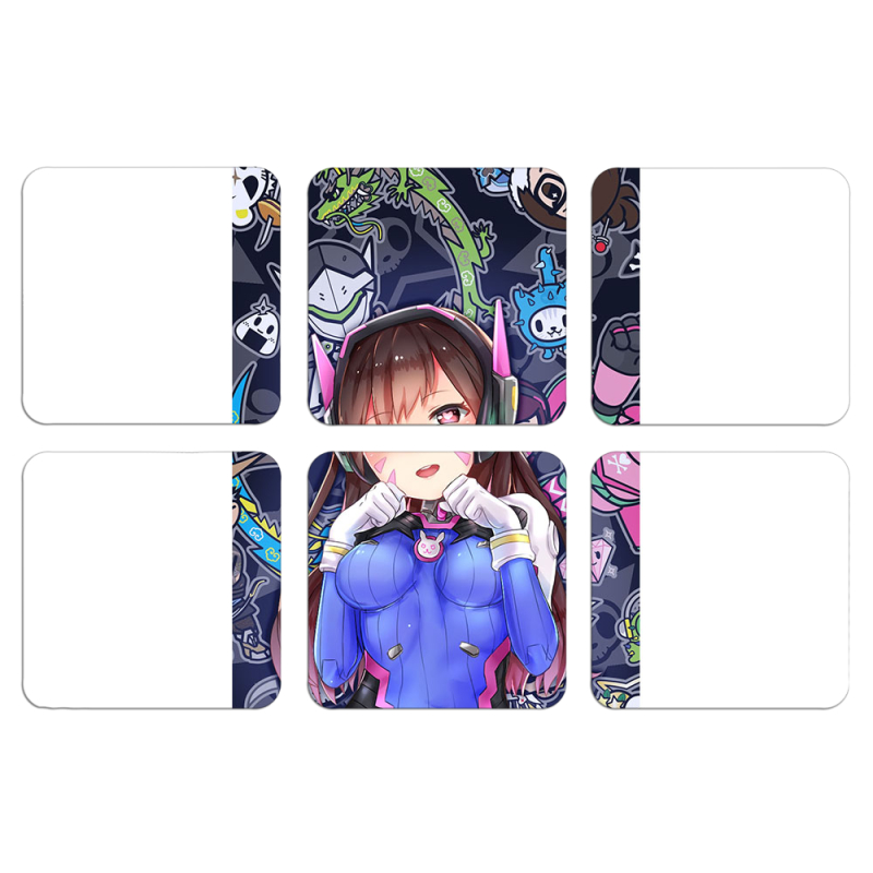 Магнитные фотопазлы 50 на 50 набор 6 штук Overwatch D.VA
