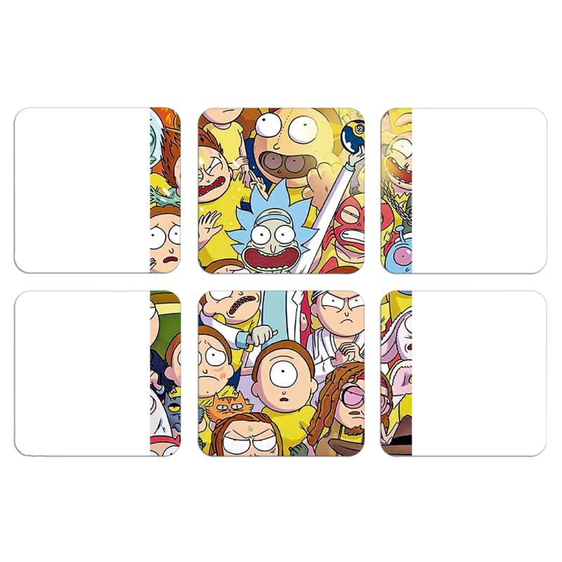 Магнитные фотопазлы 50 на 50 набор 6 штук Rick and Morty