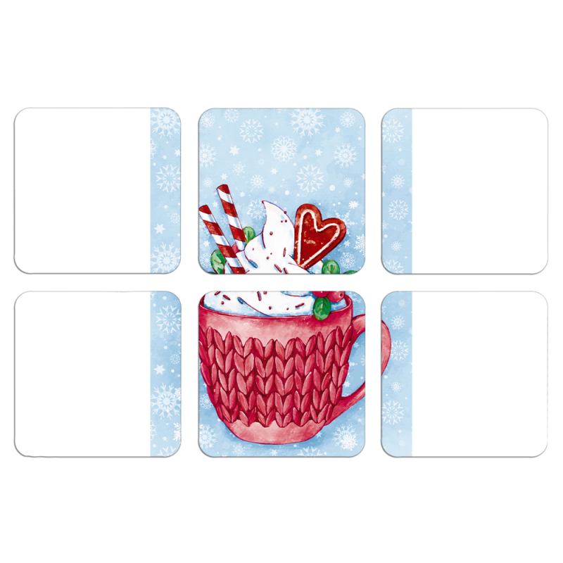 Магнитные фотопазлы 50 на 50 набор 6 штук Spicy Christmas Cocoa