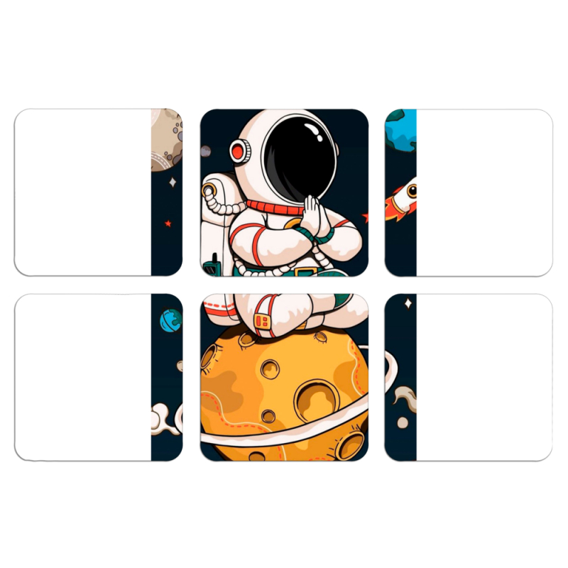 Магнитные фотопазлы 50 на 50 набор 6 штук Astronaut