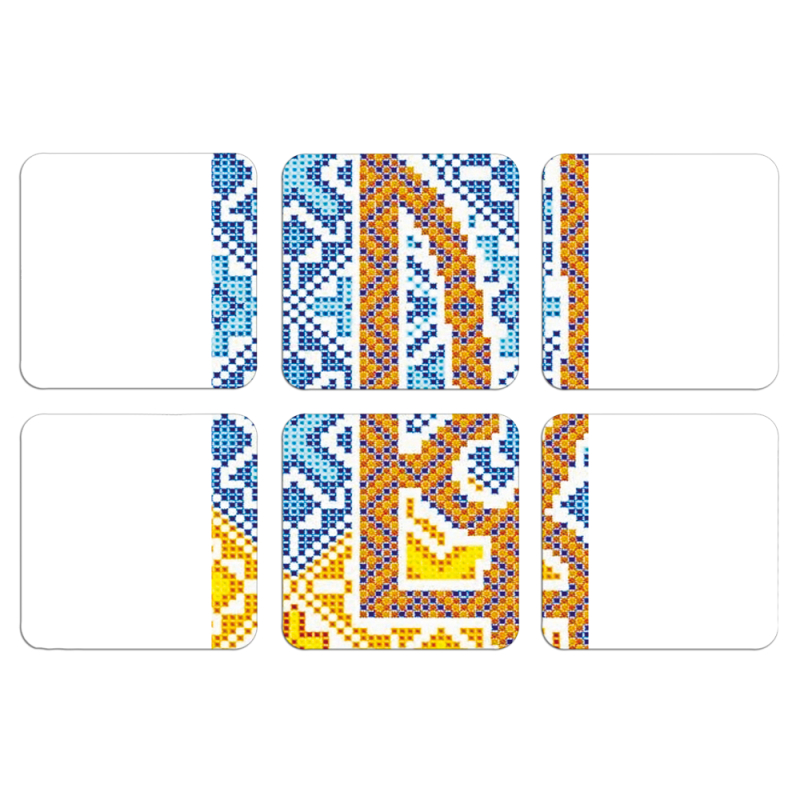 Магнитные фотопазлы 50 на 50 набор 6 штук Тризуб Вишивка