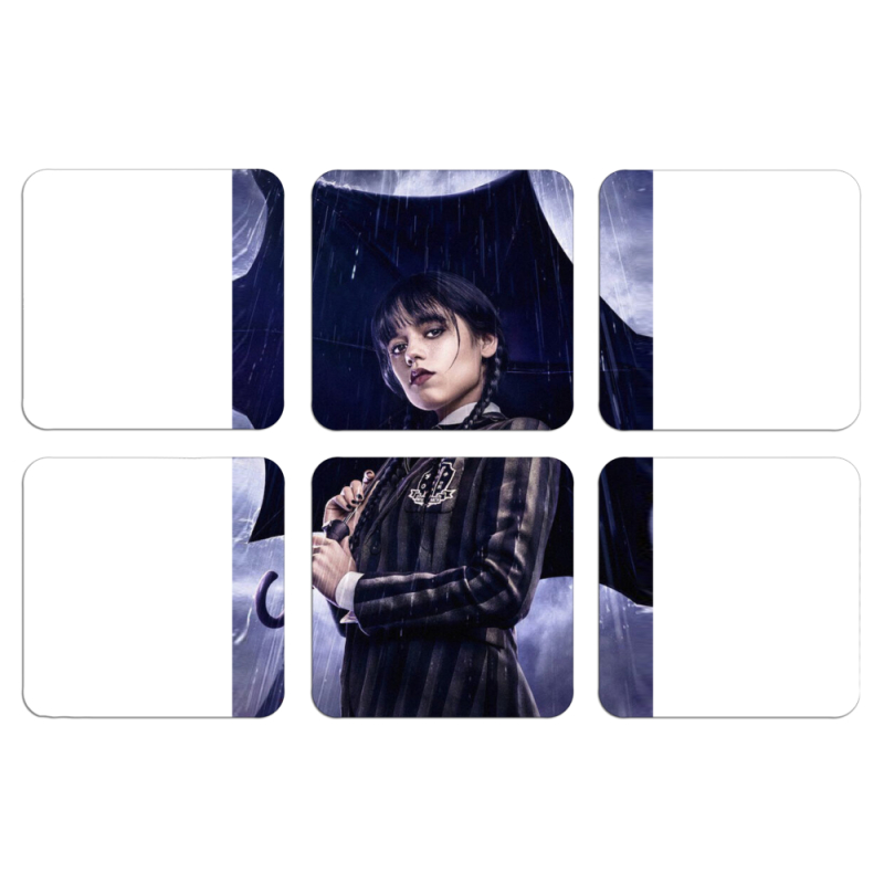 Магнитные фотопазлы 50 на 50 набор 6 штук Wednesday Addams