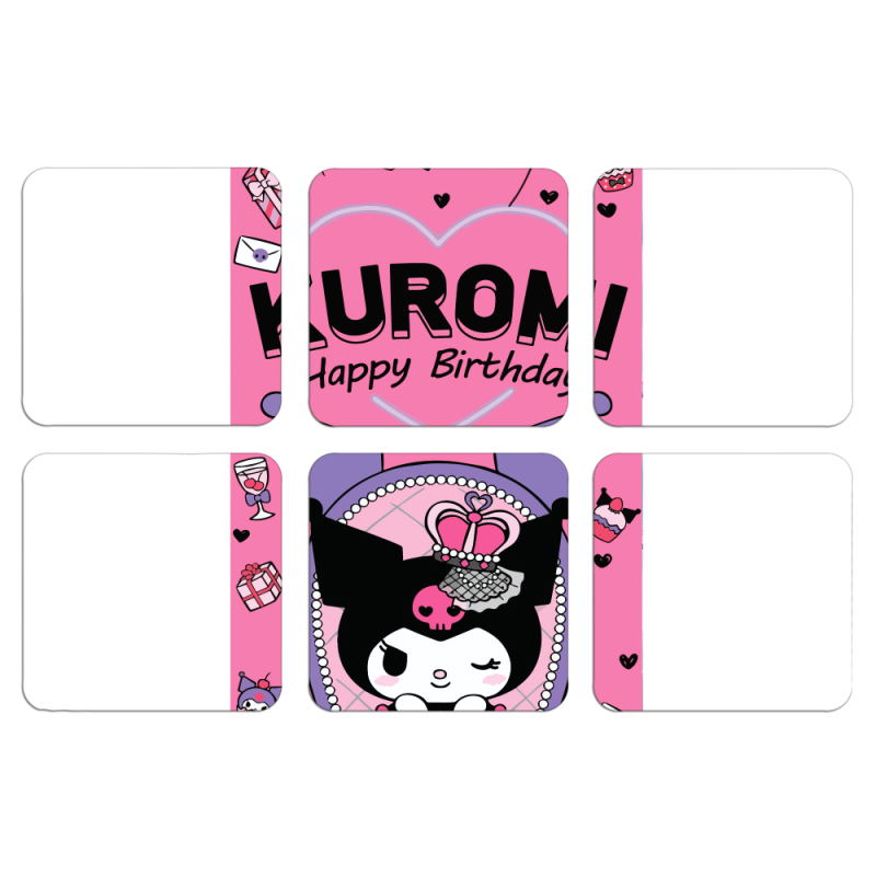 Магнитные фотопазлы 50 на 50 набор 6 штук День народження Kuromi