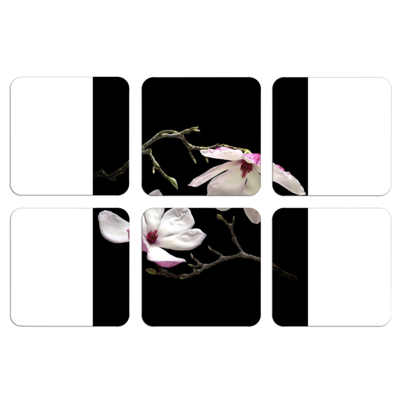 Магнитные фотопазлы 50 на 50 набор 6 штук Ночные Магнолии