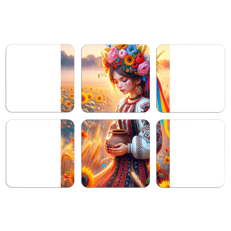 Магнитные фотопазлы 50 на 50 набор 6 штук Сій добро