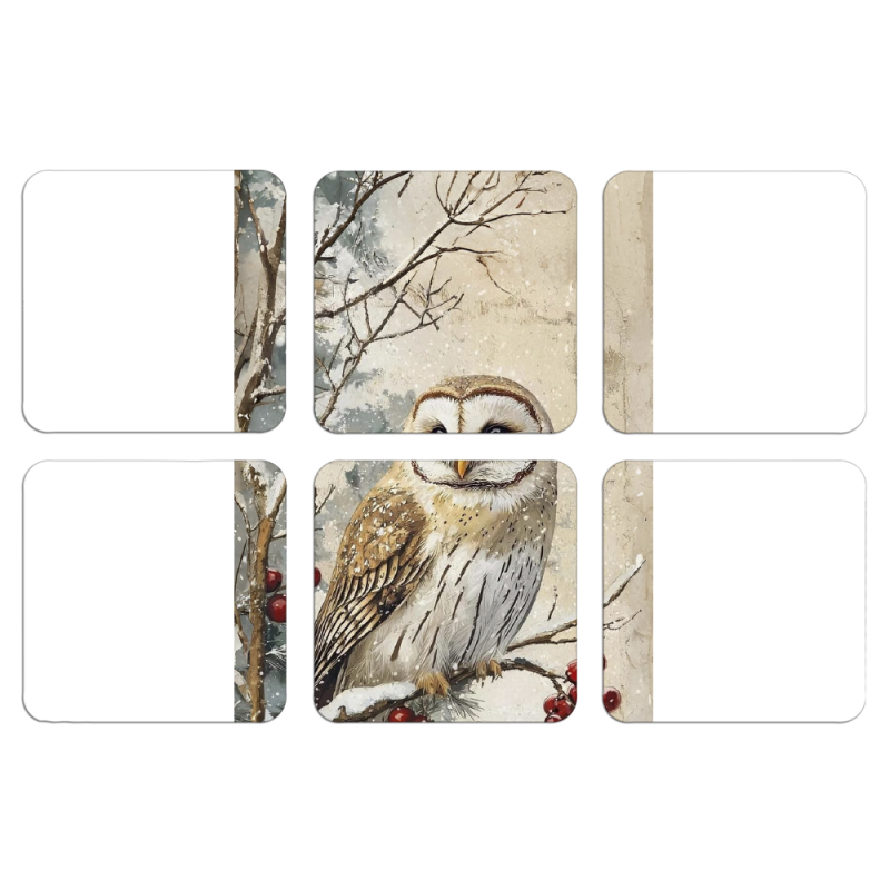 Магнитные фотопазлы 50 на 50 набор 6 штук Christmas Owl