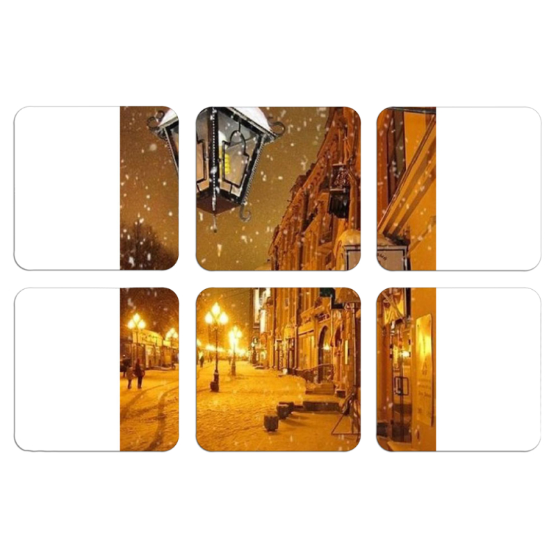Магнитные фотопазлы 50 на 50 набор 6 штук Night Street