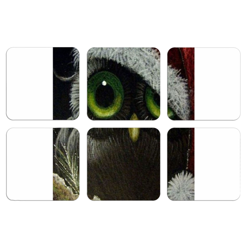 Магнитные фотопазлы 50 на 50 набор 6 штук Christmas Owl