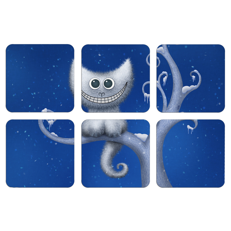 Магнитные фотопазлы 50 на 50 набор 6 штук Smile Cheshire Cat