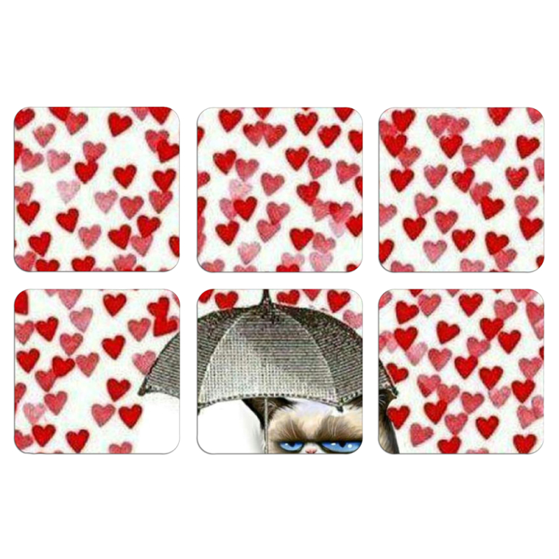 Магнитные фотопазлы 50 на 50 набор 6 штук Raining Hearts