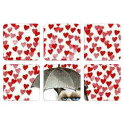 Магнитные фотопазлы 50 на 50 набор 6 штук Raining Hearts