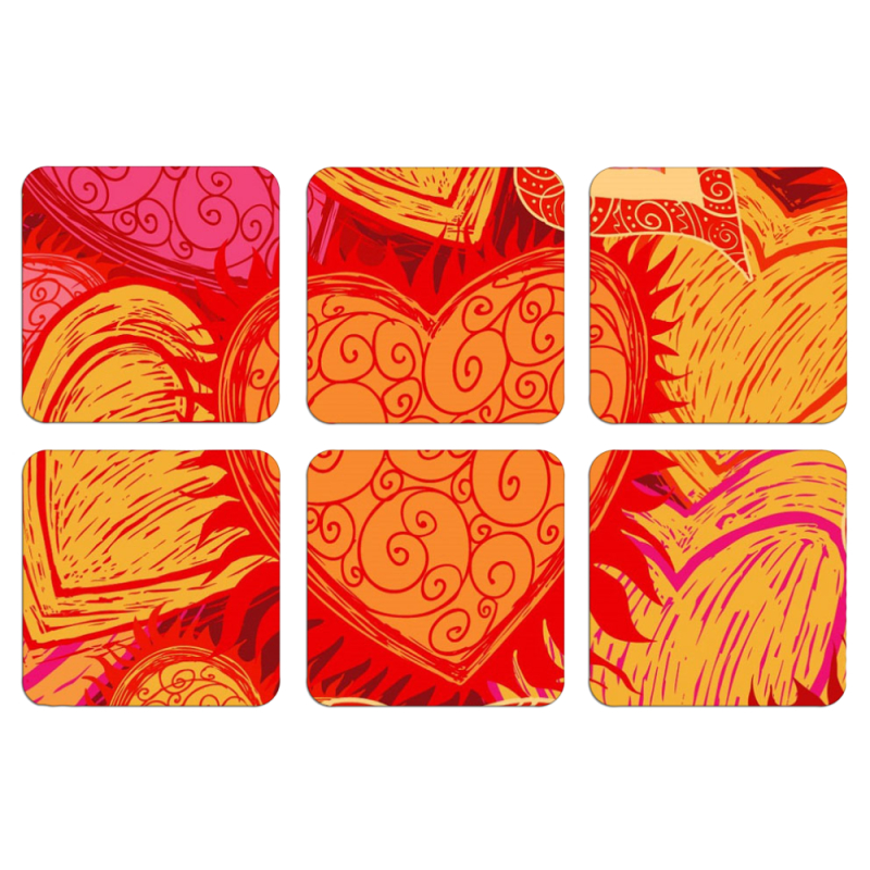 Магнитные фотопазлы 50 на 50 набор 6 штук Warm Hearts