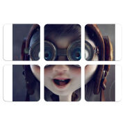 Магнитные фотопазлы 50 на 50 набор 6 штук Blue Eyes