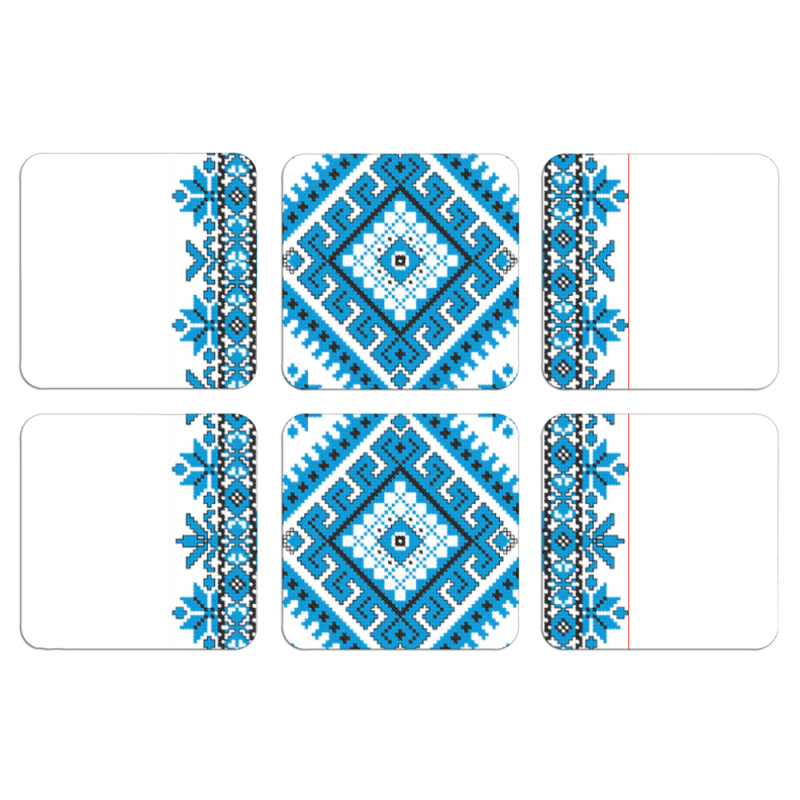 Магнитные фотопазлы 50 на 50 набор 6 штук Блакитний Орнамент