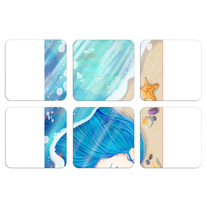 Магнитные фотопазлы 50 на 50 набор 6 штук Sea Girl