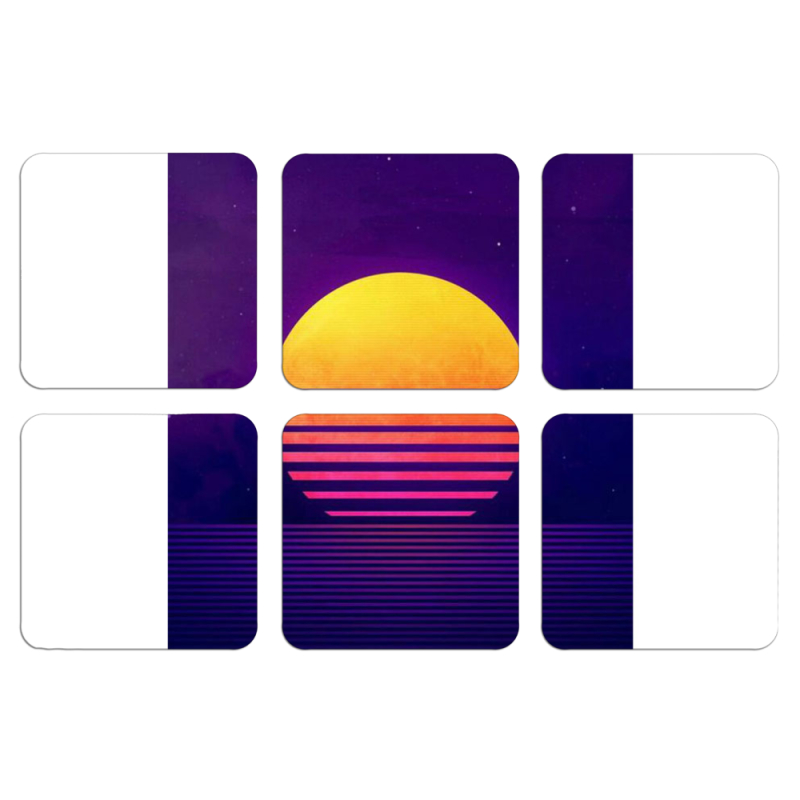 Магнитные фотопазлы 50 на 50 набор 6 штук 