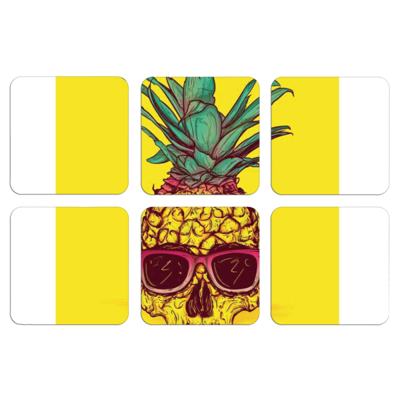 Магнитные фотопазлы 50 на 50 набор 6 штук Pineapple Skull