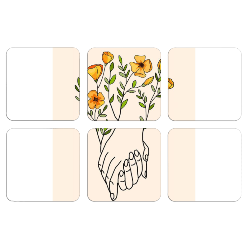 Магнитные фотопазлы 50 на 50 набор 6 штук Flower Hands