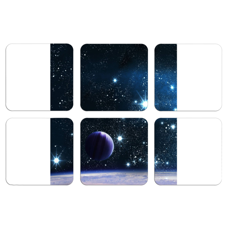 Магнитные фотопазлы 50 на 50 набор 6 штук Space Landscape