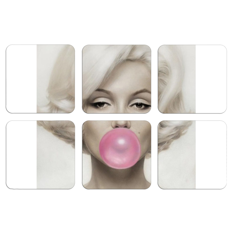 Магнитные фотопазлы 50 на 50 набор 6 штук Marilyn Monroe Bubble Gum
