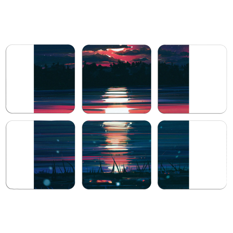 Магнитные фотопазлы 50 на 50 набор 6 штук Midnight