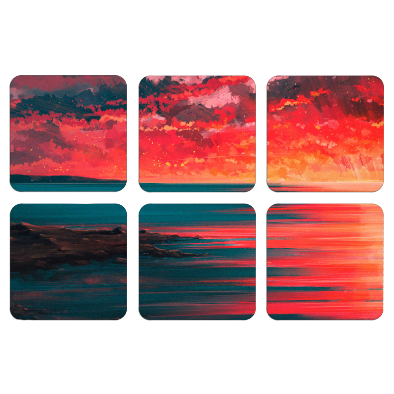 Магнитные фотопазлы 50 на 50 набор 6 штук Seaside a