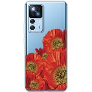 Прозрачный чехол BoxFace Xiaomi 12T / 12T Pro Red Poppies