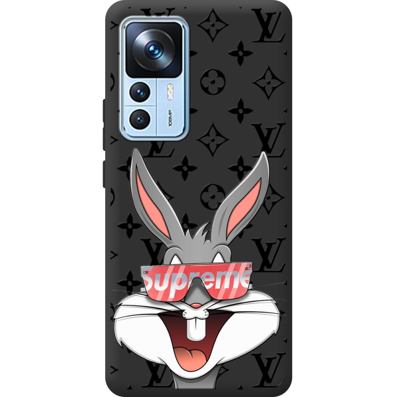 Черный чехол BoxFace Xiaomi 12T / 12T Pro looney bunny