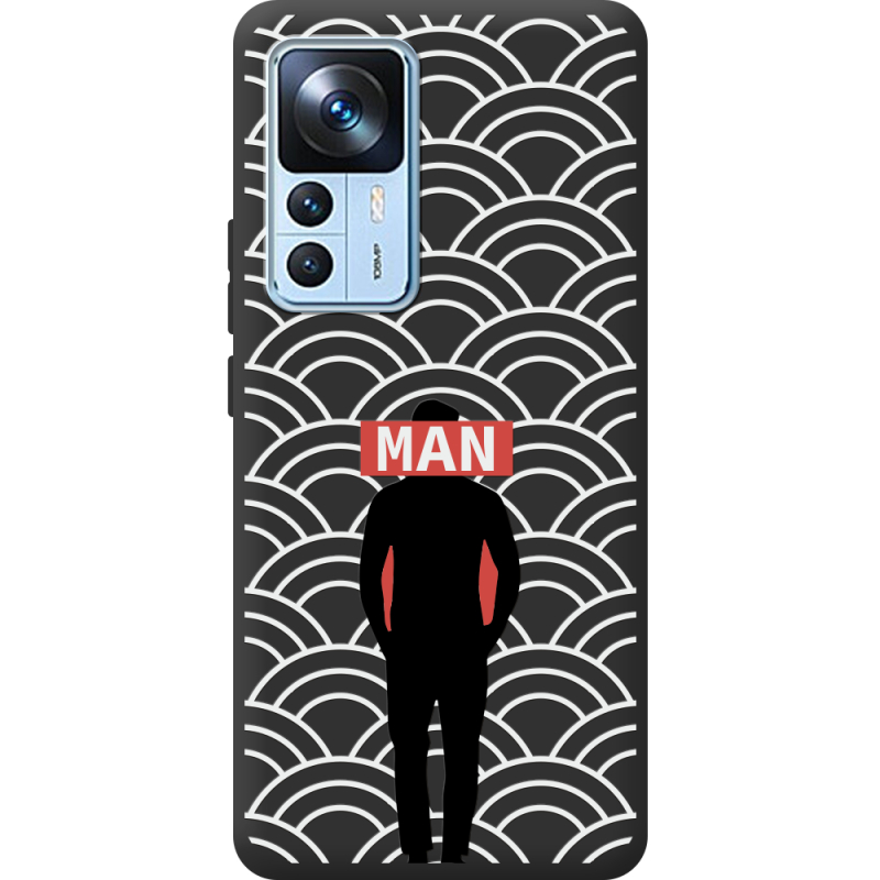 Черный чехол BoxFace Xiaomi 12T / 12T Pro Man Pattern