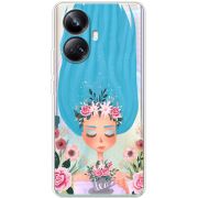 Прозрачный чехол BoxFace Realme 10 Pro Plus Blue Hair